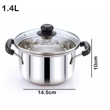 Stainless Steel Cookware Soup Pot with Glass Lid