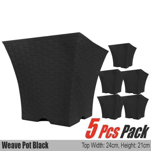 Weave Pot Black Brown 5 Pcs Pack