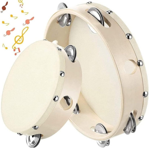 Rabana Drum Adults Kids Church Tambourine Drum with Metal Jingles