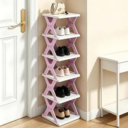 6 Tier Shoe Rack Organizer- Narrow Free Installation Foldable