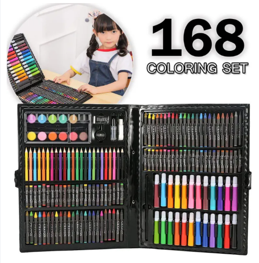 150,168 & 208 Piece Deluxe Art Set Drawing Set for Kids Crafts Kit Box Gift Art Supplies for Drawing