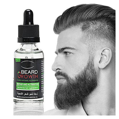 Men Liquid Beard Mustache Growth Essential Oil Fast Enhance Facial Whiskers 40ML