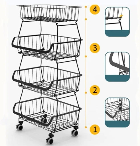 Metal Storage Basket for Kitchen