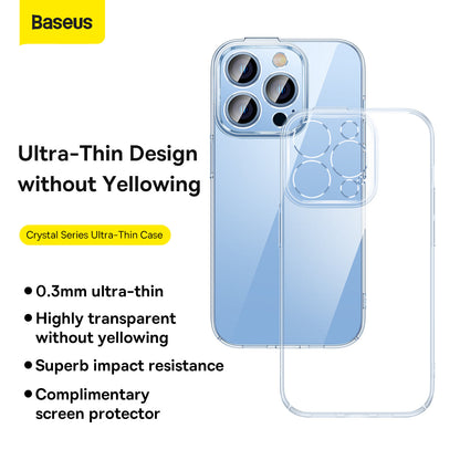 Baseus Crystal Ultra-Thin Case For 14 Pro 6.1-inch（Free Baseus tempered Glass + Cleaning kit）