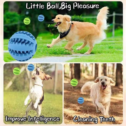 1PC Interactive Elastic Dog Ball Toy – Soft Rubber Chew, Tooth Cleaning & Treat Dispenser for Small