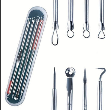 4PCS/3PCS Blackhead & Pimple Removal Tool Kit – Stainless Steel Comedone Extractor Set for Whitehead