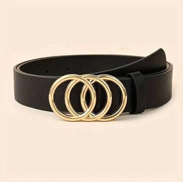 Women’s Minimalist Fashion Belt – Stylish Solid Color Belt for Jeans & Dresses with Metal Buckle