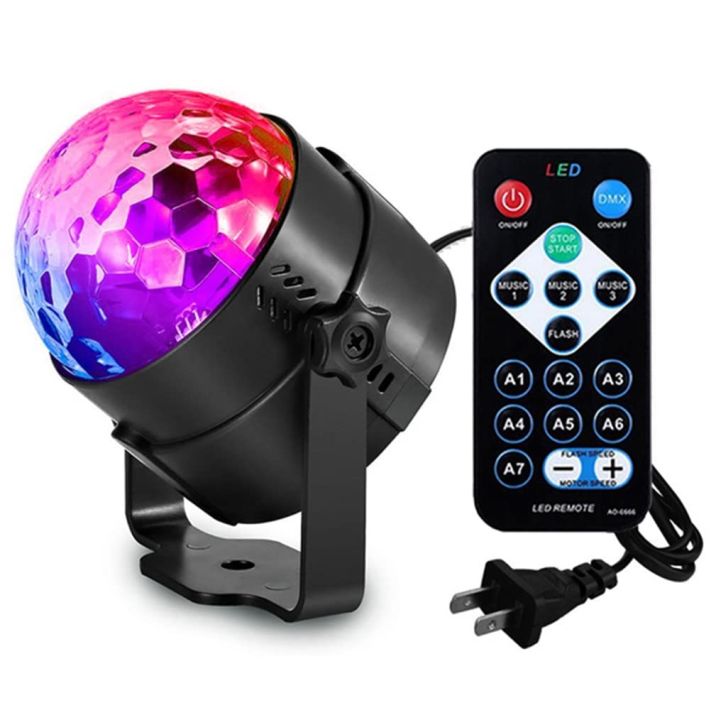 LED Sound Activated Party Lights Control DJ Lighting Disco Ball Strobe Club Lamp 7 Modes Stage Par
