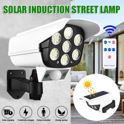 LED Solar Light Motion Sensor Security Dummy Camera Lights 3 Modes Wall Lamp