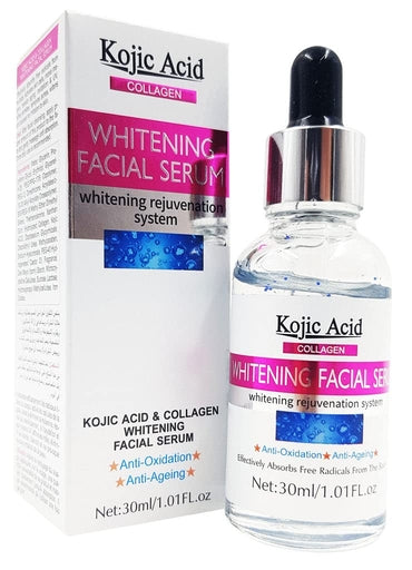 Kojic Acid Collagen Facial Serum Hydrating Brightening Freckle Dark Spot Care Essence