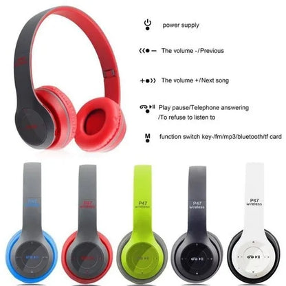 Gearbong P47 Wireless Bluetooth Headset Foldable HiFi Stereo Noise Cancelling Gaming Headphones