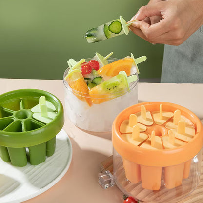 8 Pieces Ice Cream Molds Reusable Popsicle Mold Set Homemade Household Food Grade Plastic Ice Cream Mold Popsicle Ice Lolly Mold Kitchen Ice Pop Molds