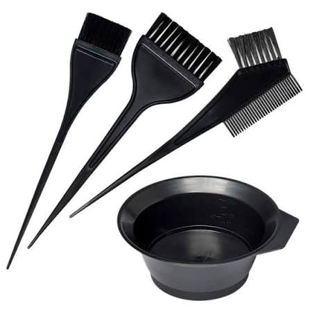 Set of 4 Hair Dye Brushes/Disposable Neck Tape for Hair Color, Hair Dye Comb for DIY Hair Dye Salon
