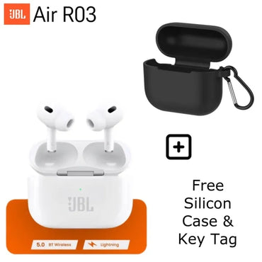 JBL Air R03 Wireless Bluetooth AirPods with Silicon Cover Free (a Grade)