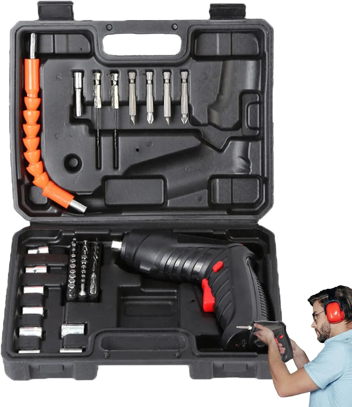 45Pcs/ 40PCS Cordless Rechargeable Screwdriver Drill Set SMT