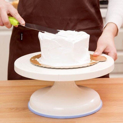 Cake Turntable Rotating Cake Stand Revolving Table No-Slip Rubber Base Ball Bearing Design