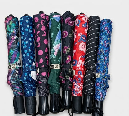 Multicoloured Folding Umbrella Two Pack Compact Portable Canopy