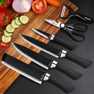 Professional Stainless Steel Kitchen Knife Set with Non-Slip Handles, Non-Stick Blades
