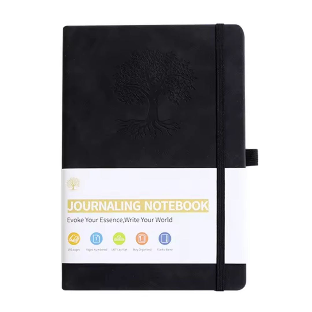 Elastic Strap Journal Notebook Office Work Planner Faux Leather Solid Color Business Notebook