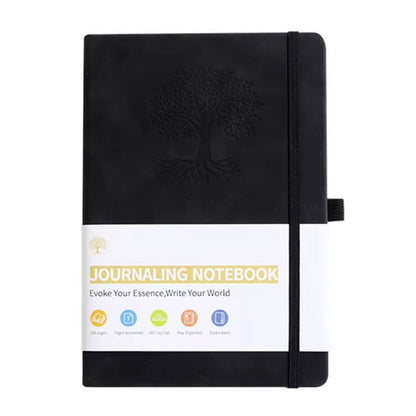 Elastic Strap Journal Notebook Office Work Planner Faux Leather Solid Color Business Notebook