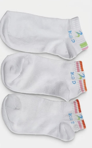 Girls White Cute Cotton Ankle Socks Size 3 To 6