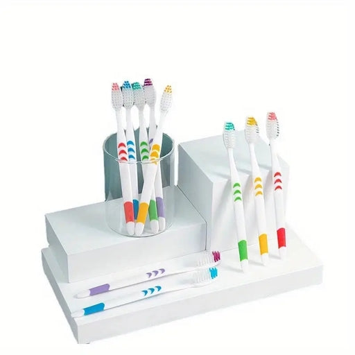 Set of 10 Kids Soft-Bristled Toothbrushes, Made with Bamboo Charcoal Nano Fibers, Unscented Manual