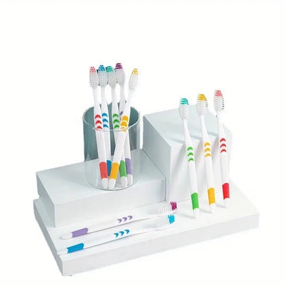 Set of 10 Kids Soft-Bristled Toothbrushes, Made with Bamboo Charcoal Nano Fibers, Unscented Manual