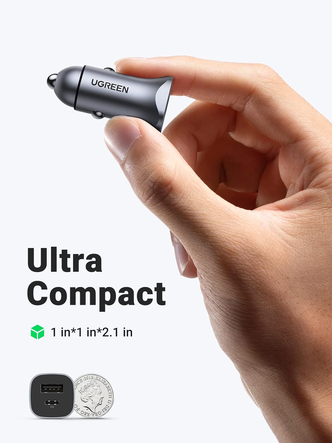 UGREEN Car Charger USB C PD QC 3.0 PPS 30W Car Charger - 40858