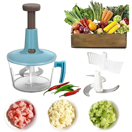 Manual Food Chopper - 0.7L Press Cooking Machine