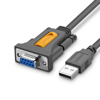 UGreen USB2.0 Male to Serial DB9 RS-232 Female 1.5m Cable - Grey - 20201