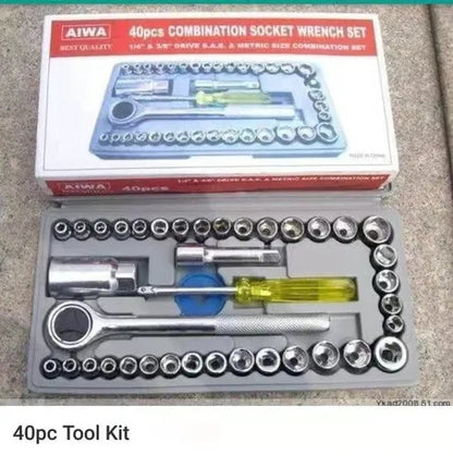 40-Piece Socket Wrench Set with Ratchet Handles and Durable Storage Case for Home and Professional