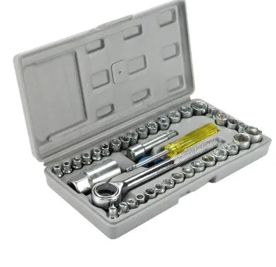40-Piece Socket Wrench Set with Ratchet Handles and Durable Storage Case for Home and Professional