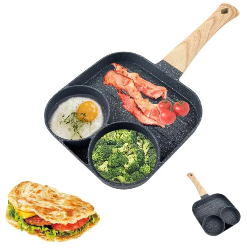Nonstick 4-Cup Pancake & Egg Pan: Aluminum Alloy Omelette Maker Cookware