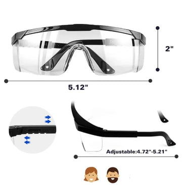 Industrial Protection Eye Safety Glass Adjustable Clear Goggles