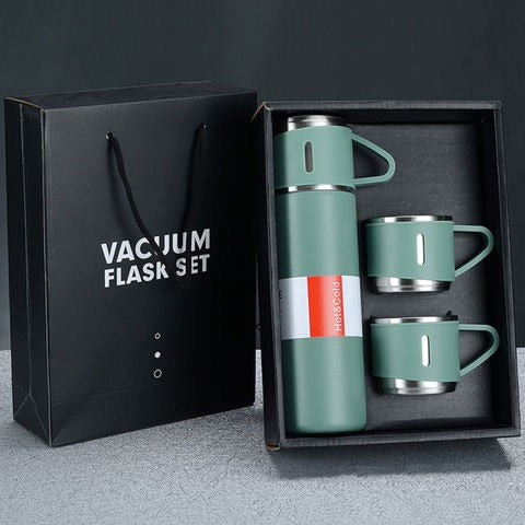 Vacuum Flask 500Ml Stainless Steel 3 Cup with Gift Box New Arrivals