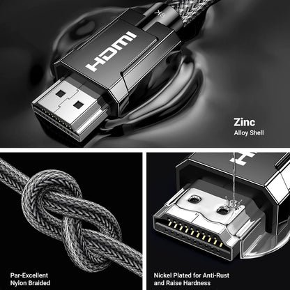 UGREEN 8K HDMI 2.1 Cable Certified 6.6FT, 10K Ultra High Speed HDMI Cord 4K 240Hz 48Gbps HDCP 2.2&2.3 eARC HDR Dolby Compatible for PS5 Xbox Series X/Switch 2/Roku TV/Laptop/Monitor/Mac mini M4 Pro