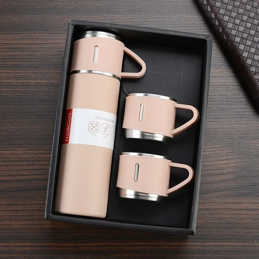 500ML Stainless Steel Vacuum Thermos Flask with 2 Cups