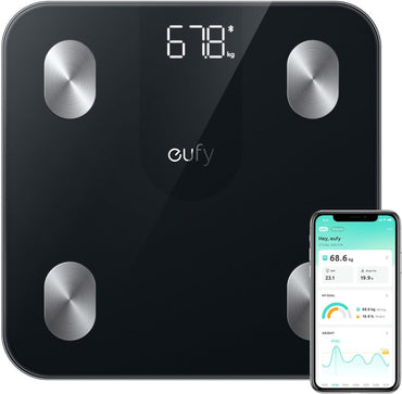 ANKER Eufy Smart Scale A1 Weighing Scales for Body Weight, Digital Bathroom Scales with Bluetooth, Body Fat Scales, 12 Measur