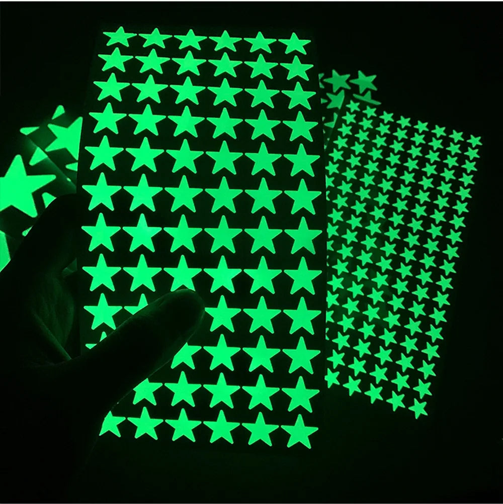 216 Pcs High Radium Star Stickers High Quality 3D Light Emitting Stars - Radium Luminous Stars Florescent Glowing in the dark Radiam Stickers