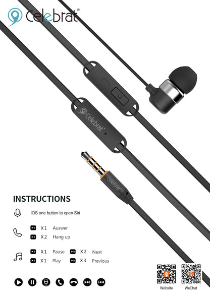 Celebrat G2 Metal Stereo In-Ear Earphones