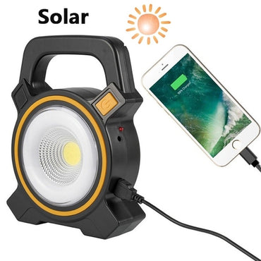 Solar Power Flashlight Camping Lanterns Outdoor Emergency LED Working Light USB Charging Portable