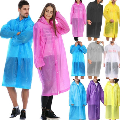 Emergency Waterproof Rain Poncho with Drawstring Hood Pocket for Men & Women