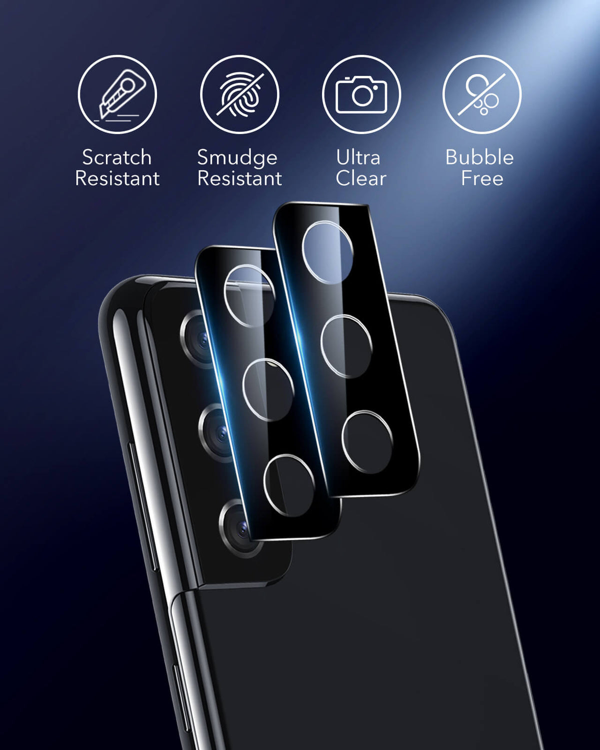 Branded Camera Lens Shield Protector For Galaxy S21 / S21 Plus / S21 Ultra
