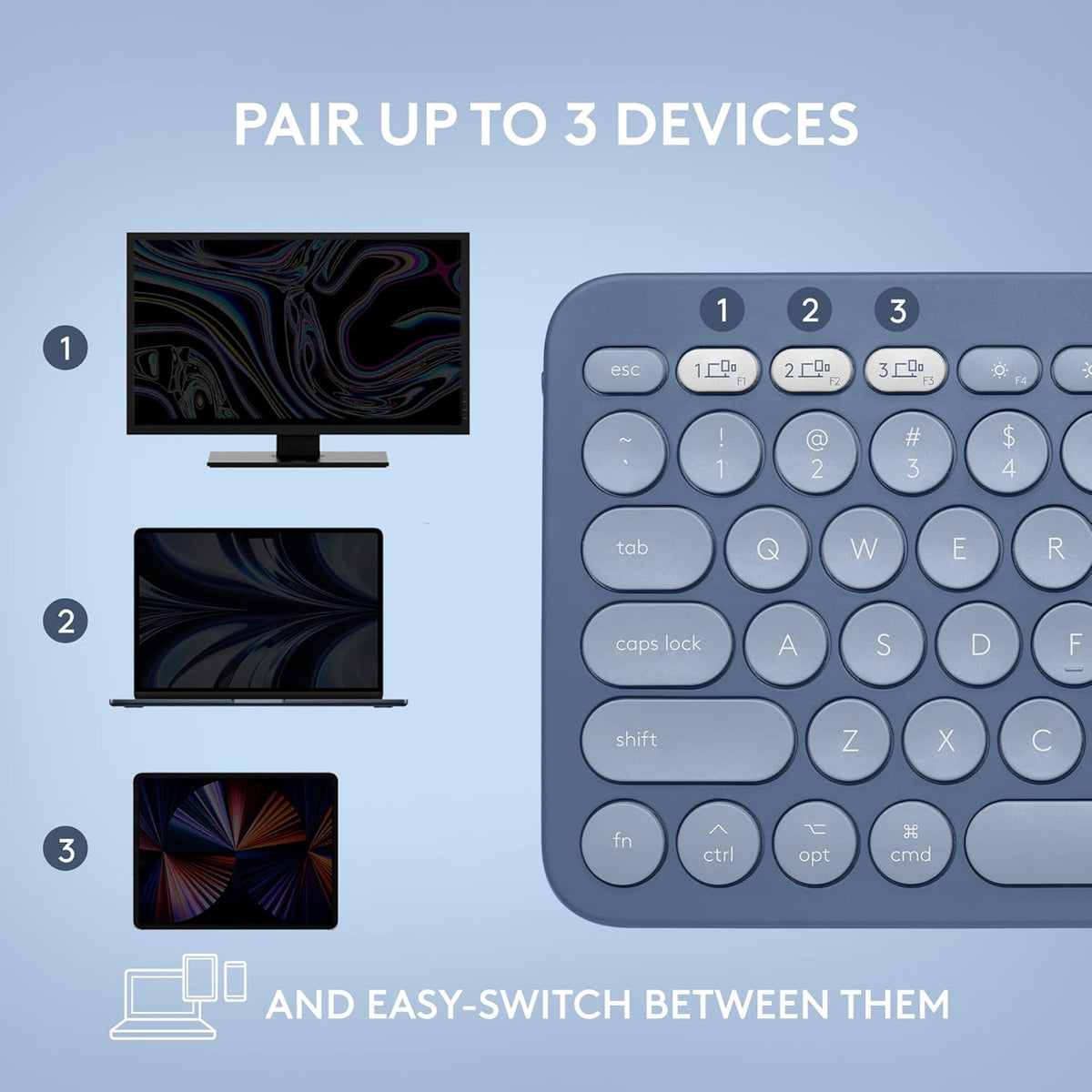 LOGITECH K380 Wireless Bluetooth Portable Mini Mute Gaming Multi-Device Keyboard