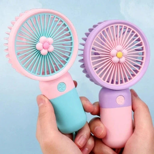 Portable Fan, Mini Small Portable Fan, Soft Silicone Mini Pocket Fan USB Rechargeable for Outdoors