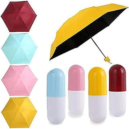 Folding Capsule Umbrella for Rain Creative Case Lightweight Waterproof UV Protection