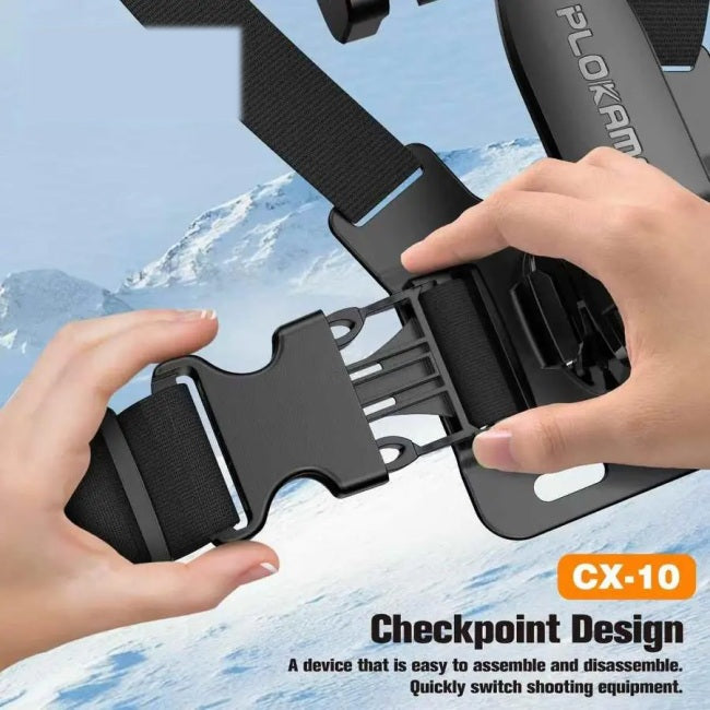 Plokama CX-10 Action Camera Chest Mount Harness Strap for Gopro Camera & Phones