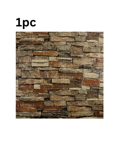 5Pcs 3D PE Foam Brick Wall Stickers – Self-Adhesive Waterproof Wallpaper Tiles, 70×77Cm