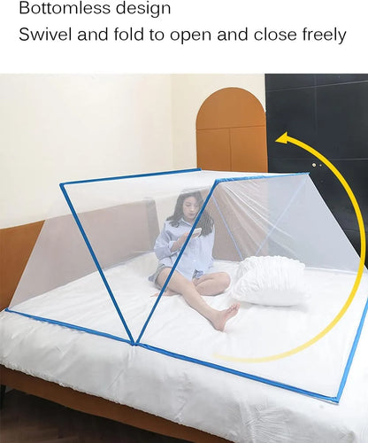 Portable Folding Mosquito Net Canopy (160X190cm) | Encrypted Yarn Cover for Bed & Camping