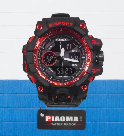 Sport Watch Waterproof S-Sport Watch 4 Colours Piaoma Dual Time